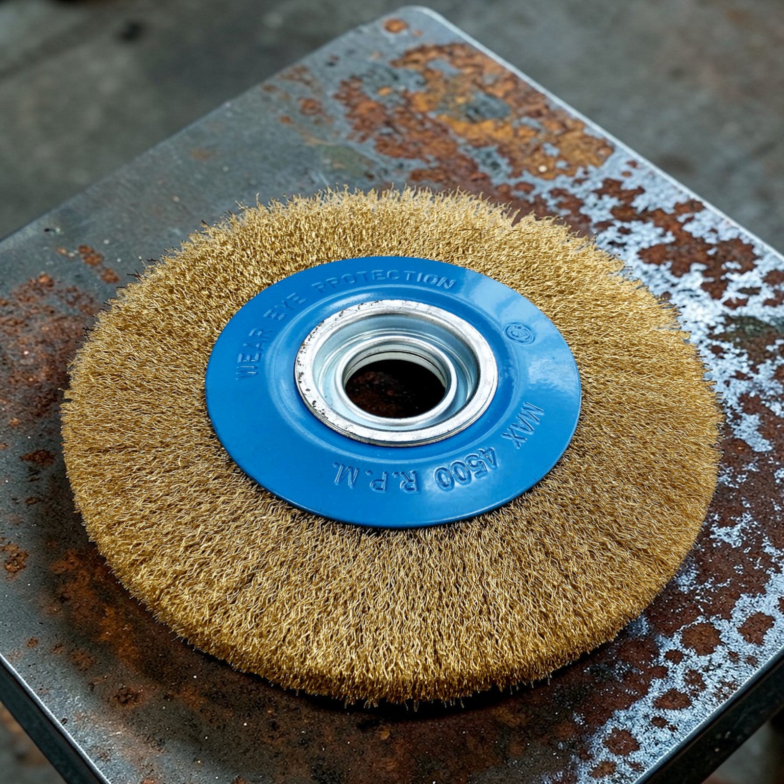 8" 200mm  Wire Brush Wheel with Adoptor Rings for Bench Grinders | Grinding Deburring Paint Removal