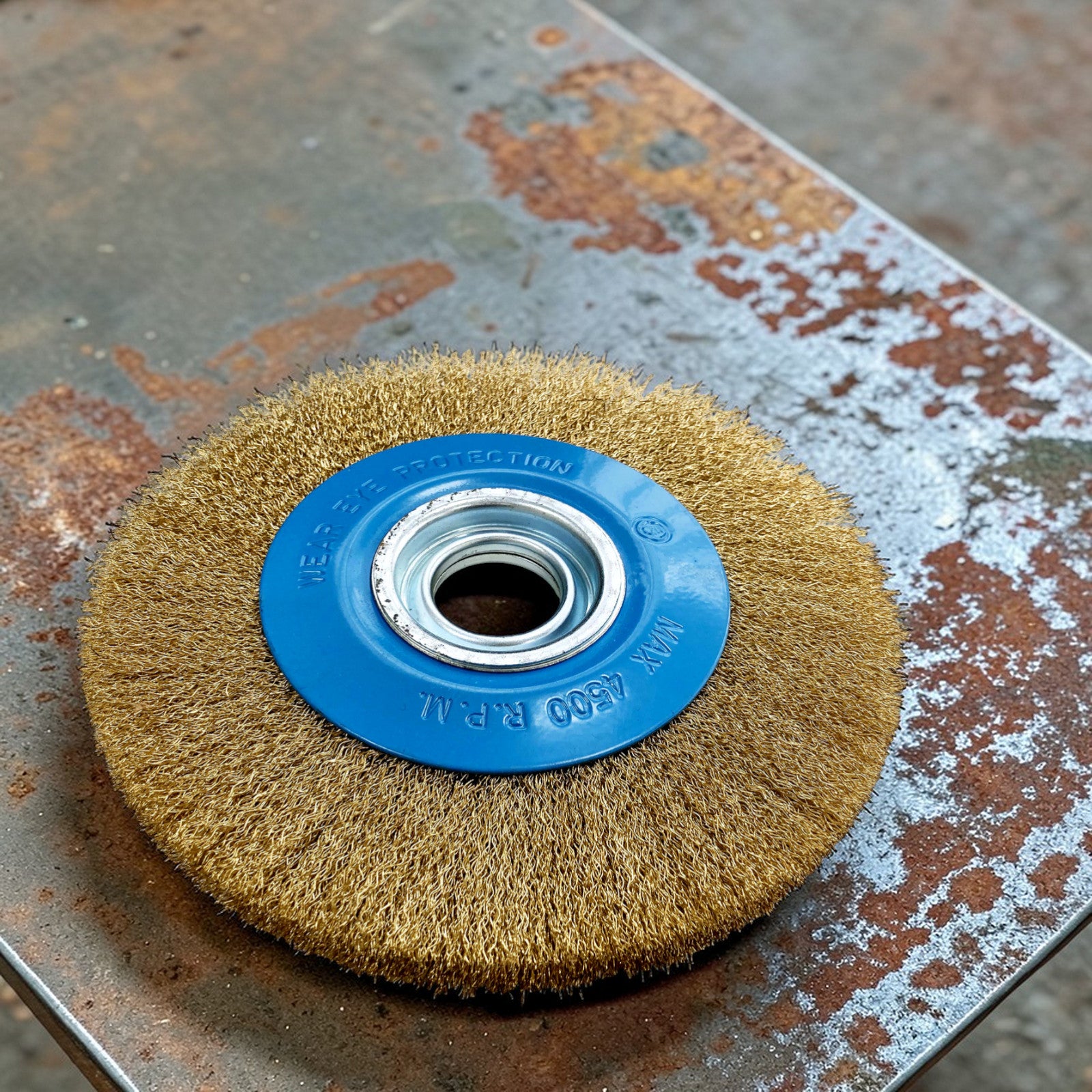 8" 200mm  Wire Brush Wheel with Adoptor Rings for Bench Grinders | Grinding Deburring Paint Removal