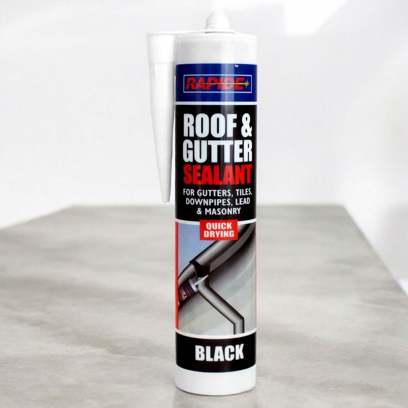 Rapide Roof & Gutter Sealant 6 x Rapide Black Roof & Gutter Sealant | 6 x 260ml Cartridges