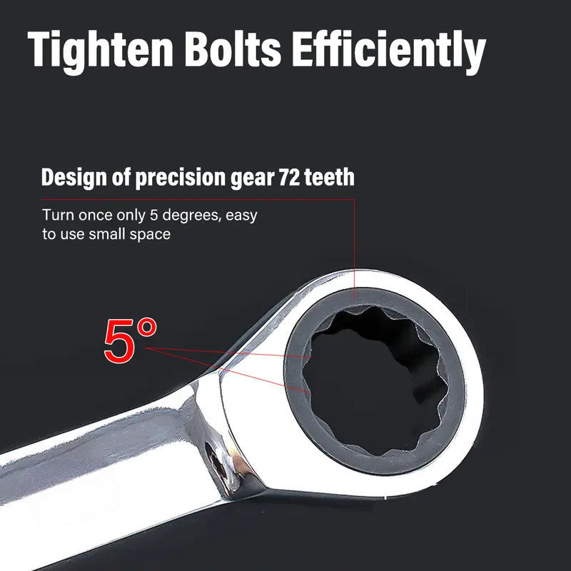 Ratchet Spanners Metric Combination Fixed Head 8mm - 32mm
