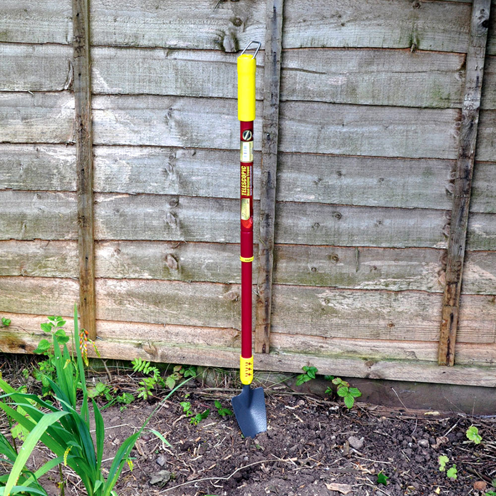 3pc Telescopic Garden Hand Tools Set with Soft Grip Extending Handles | Fork, Trowel, Weeder & Hoe