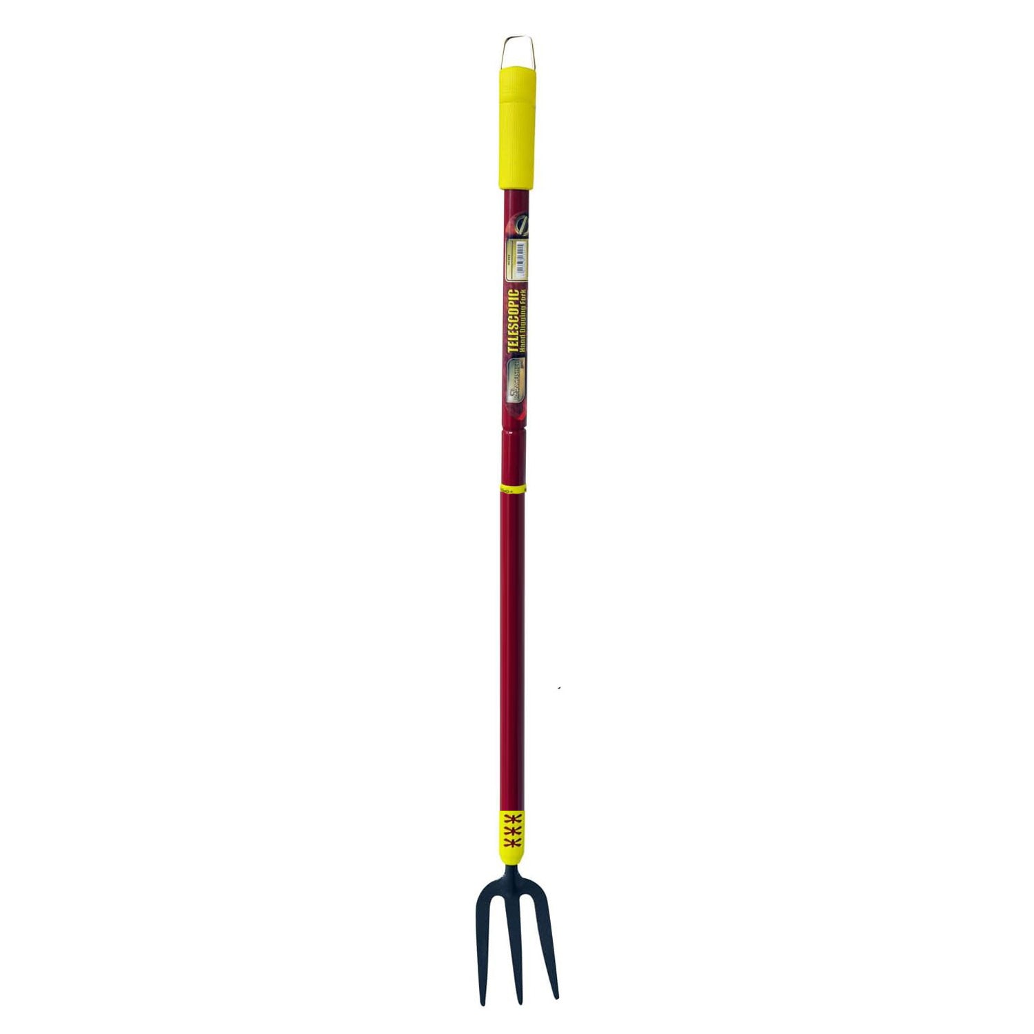 3pc Telescopic Garden Hand Tools Set with Soft Grip Extending Handles | Fork, Trowel, Weeder & Hoe