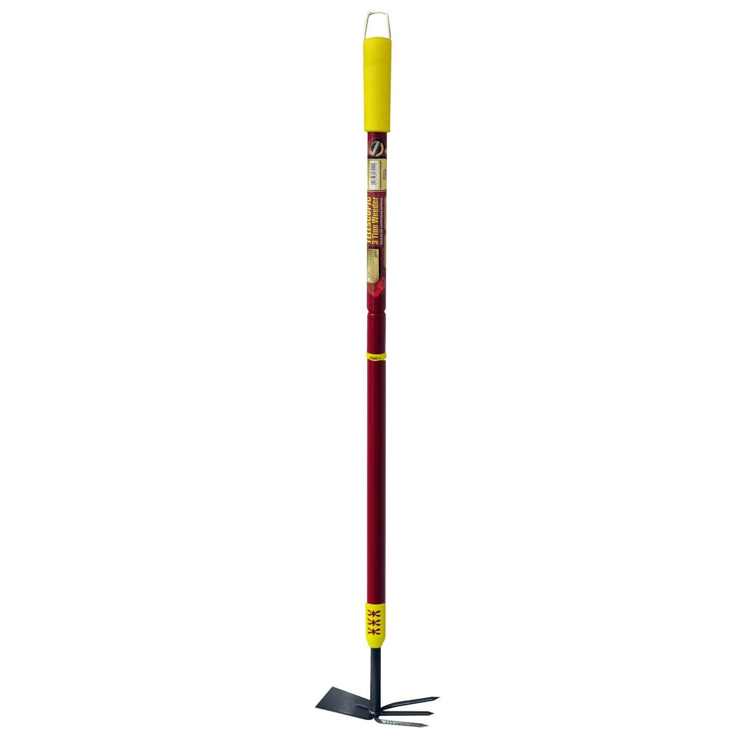 3pc Telescopic Garden Hand Tools Set with Soft Grip Extending Handles | Fork, Trowel, Weeder & Hoe