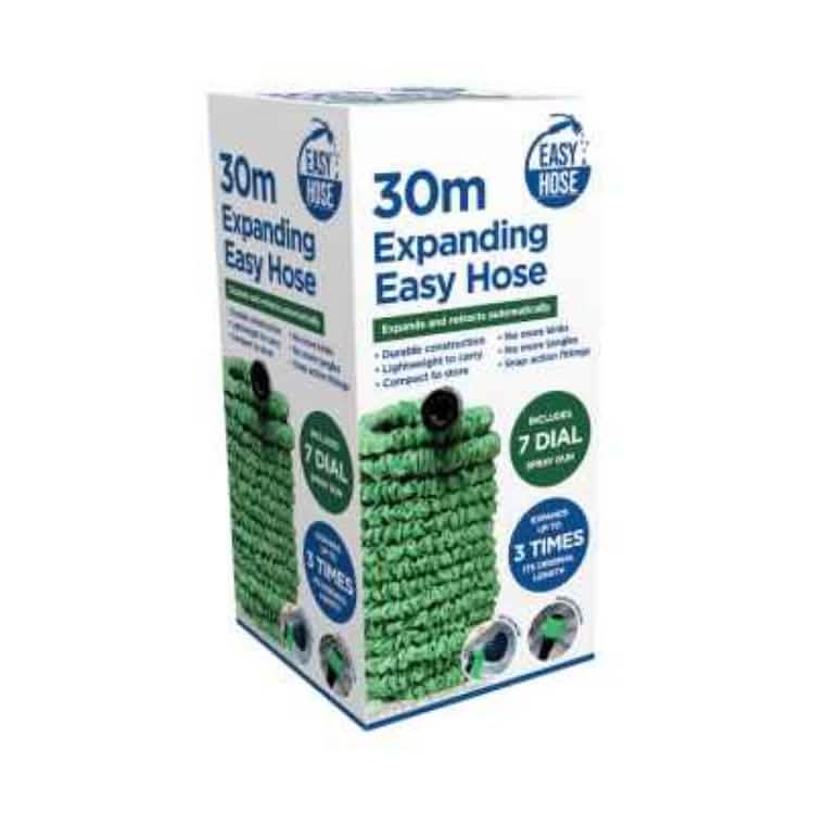 Expanding Garden Hose Pipe 30M (100ft) + Fittings + Spray Nozzle - Anti-Leak