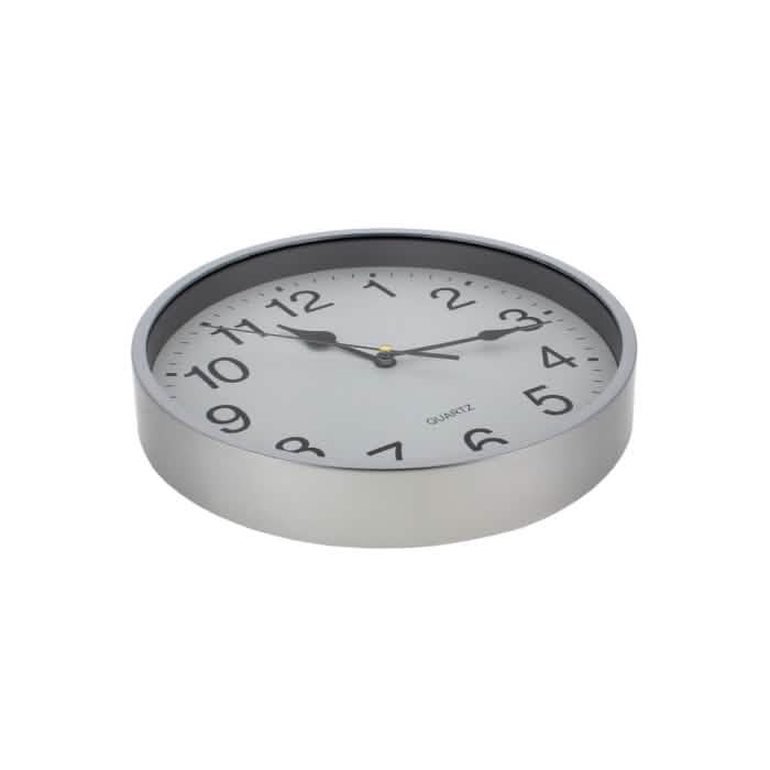 Wall Clock 23.6cm – Classic Round Analogue Clock – Silver or White