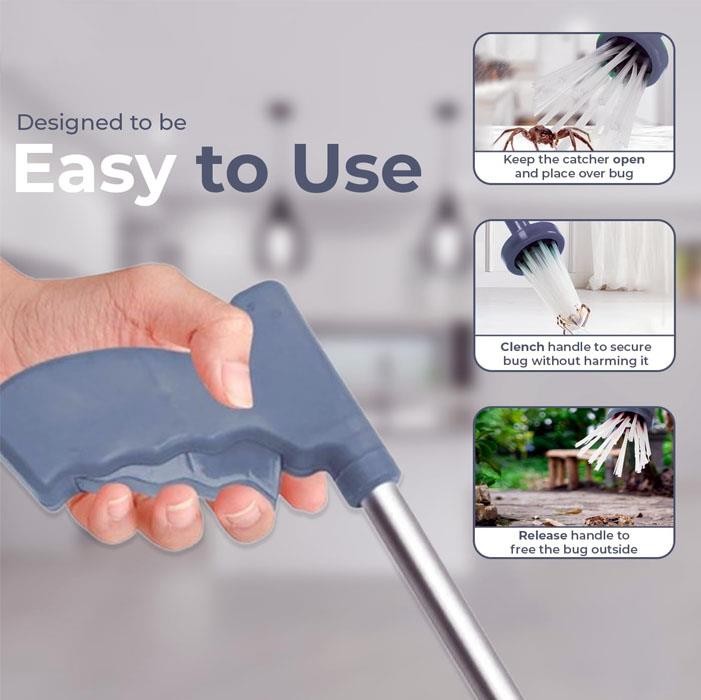 Folding Spider & Bug Catcher Easily Remove Insects Extra Long Humane Pest Trap