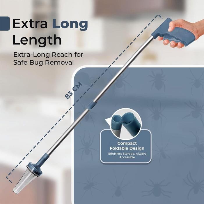 Folding Spider & Bug Catcher Easily Remove Insects Extra Long Humane Pest Trap