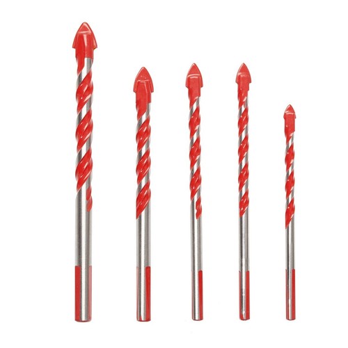 5x Tile Drill Bit Set for Ceramic Porcelain TCT Tipped Multi-Material Masonry