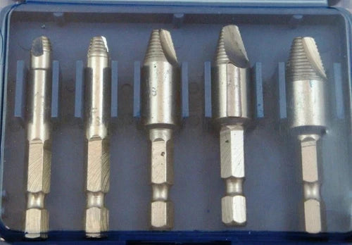 Damaged Screw And Drill Bit Remover Set 5Pc Hss4241 Steel - Toolzone KDPHW034