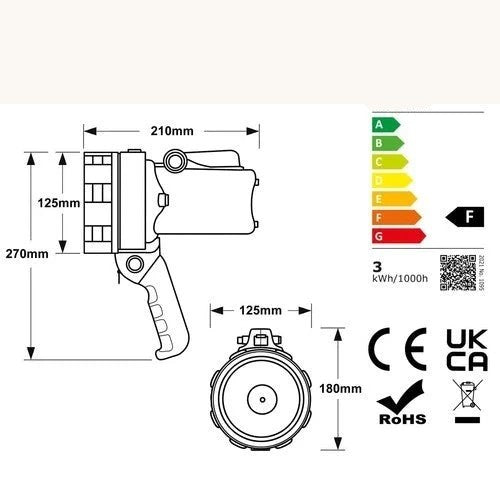 NEW Rechargeable Lantern Work Light Torch 1 Million Candle Power Hand Spotlight