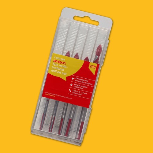 5x Tile Drill Bit Set for Ceramic Porcelain TCT Tipped Multi-Material Masonry