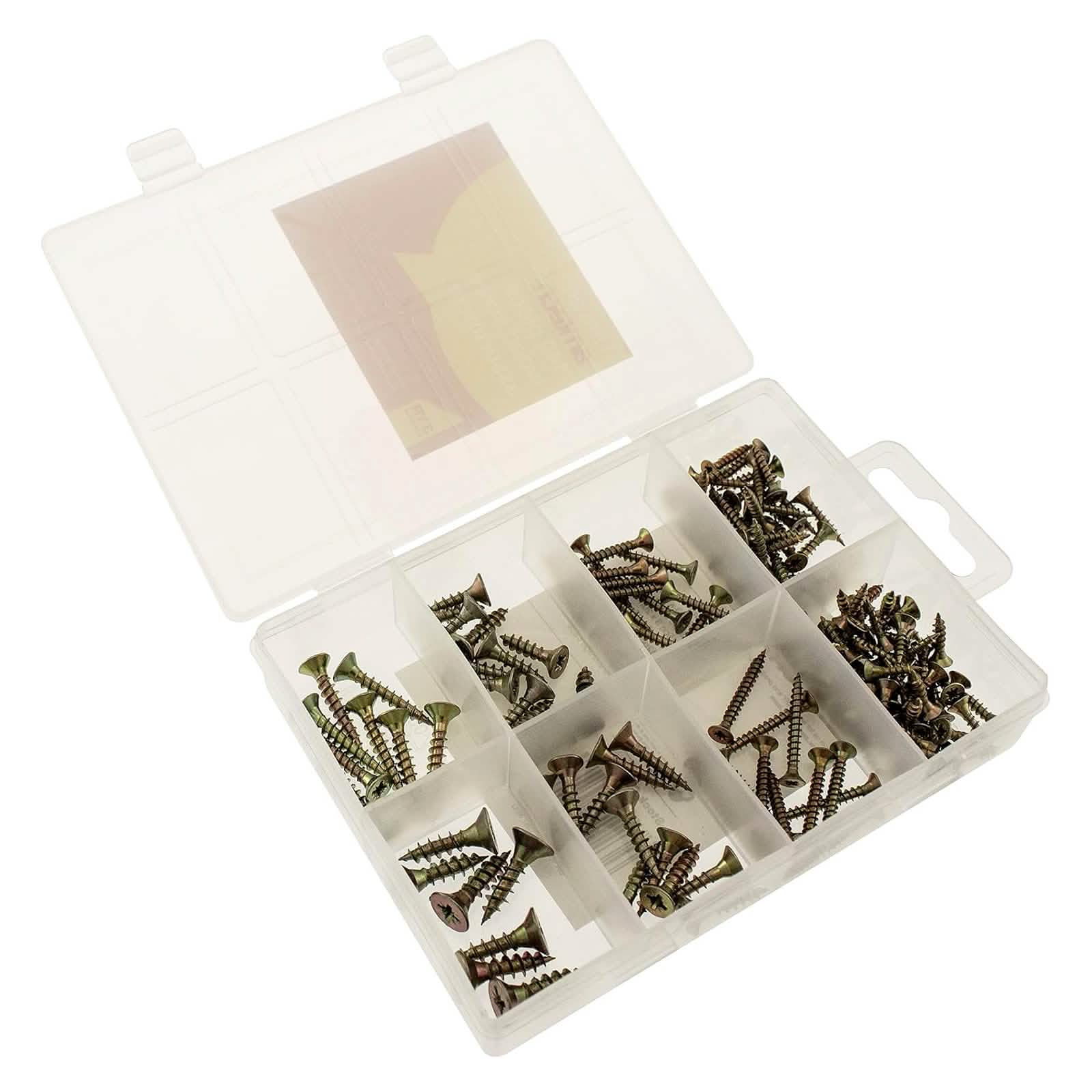 Amtech 149pc Wood Screws Assortment | Pozi Countersunk Woodscrews & Storage Case