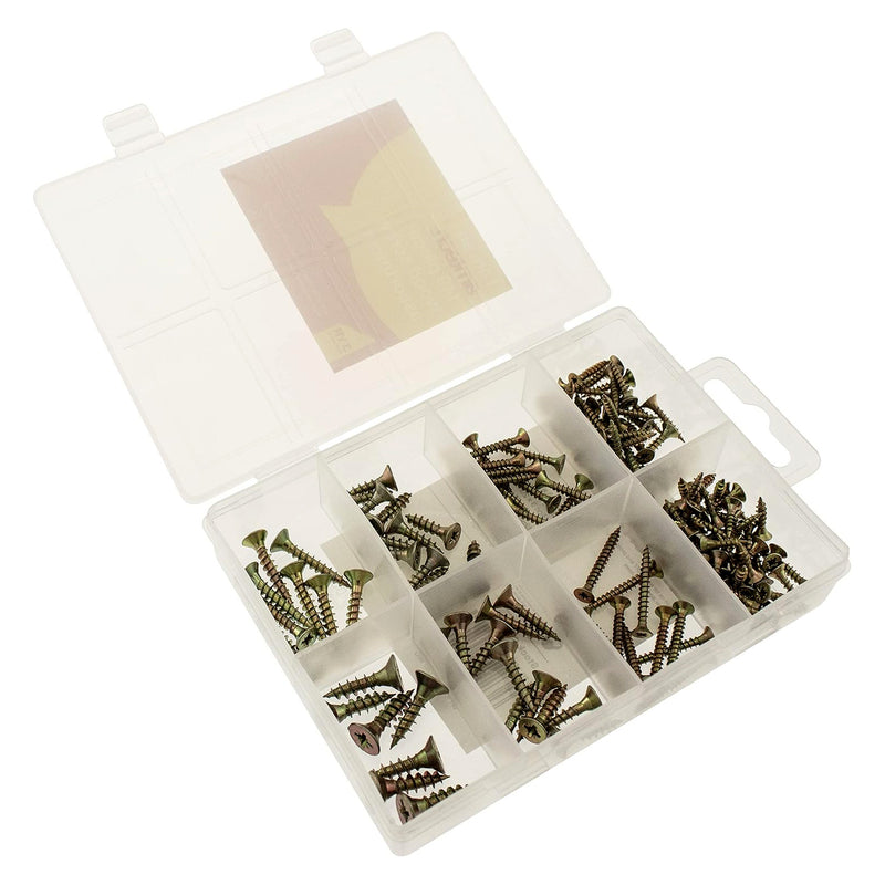 Amtech 149pc Wood Screws Assortment | Pozi Countersunk Woodscrews & Storage Case
