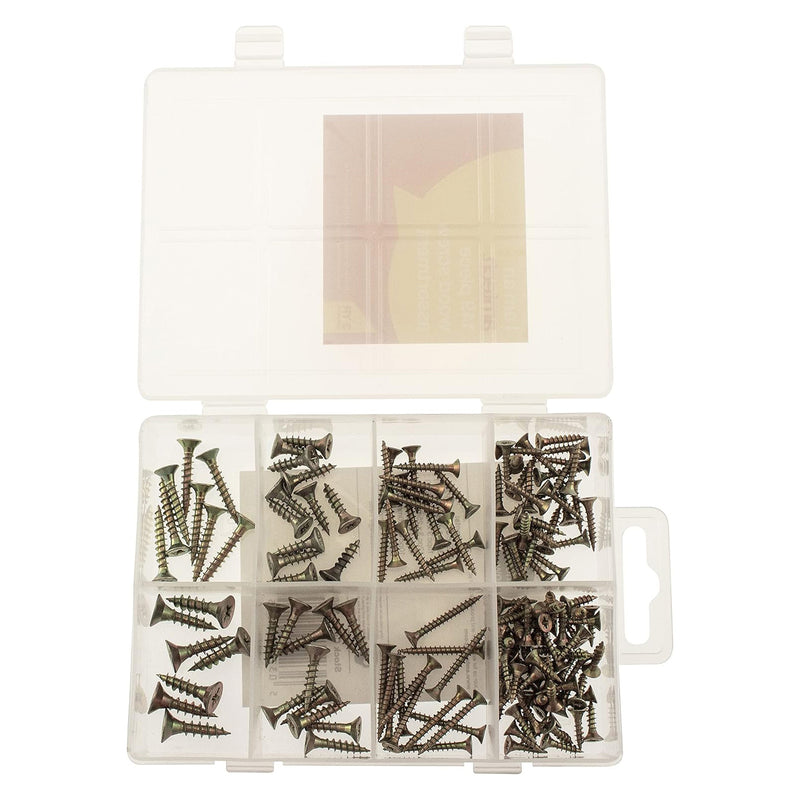 Amtech 149pc Wood Screws Assortment | Pozi Countersunk Woodscrews & Storage Case