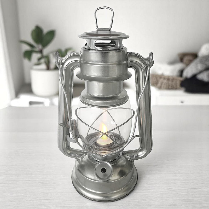 Amtech LED Hurricane Lantern Flickering Flame Effect Storm Lamp Tent Light | Batteries Included