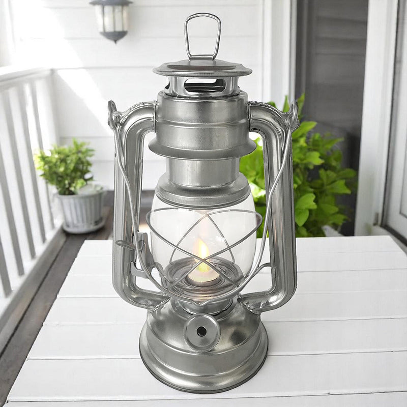 Amtech LED Hurricane Lantern Flickering Flame Effect Storm Lamp Tent Light | Batteries Included