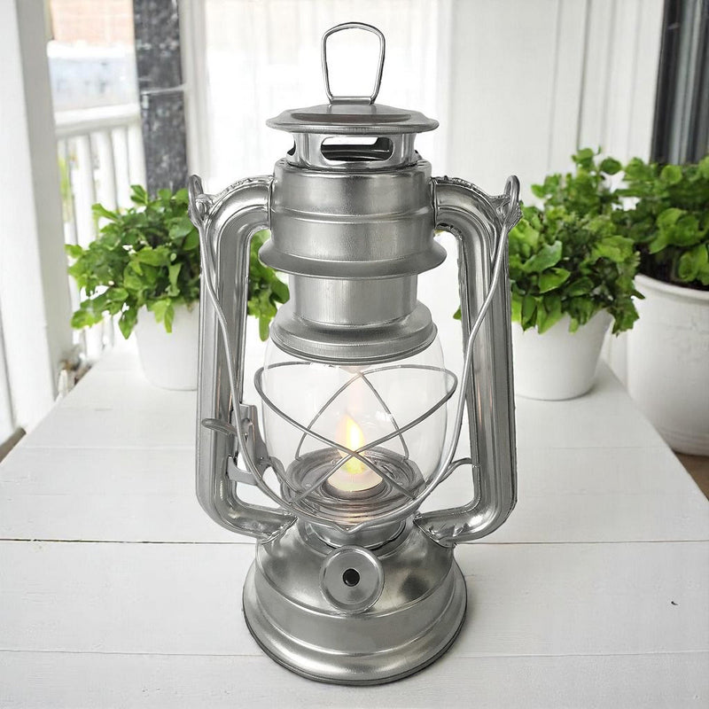 Amtech LED Hurricane Lantern Flickering Flame Effect Storm Lamp Tent Light | Batteries Included