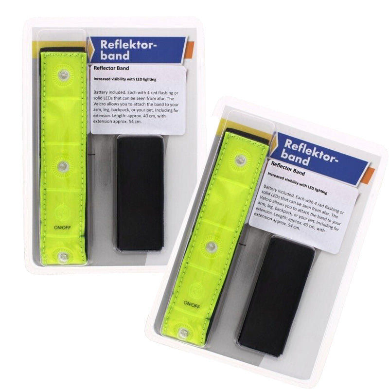 0.9m Bike Chain with Combination Lock Padlock plus Cycle Lights & 2pc Hi Vis LED Armbands