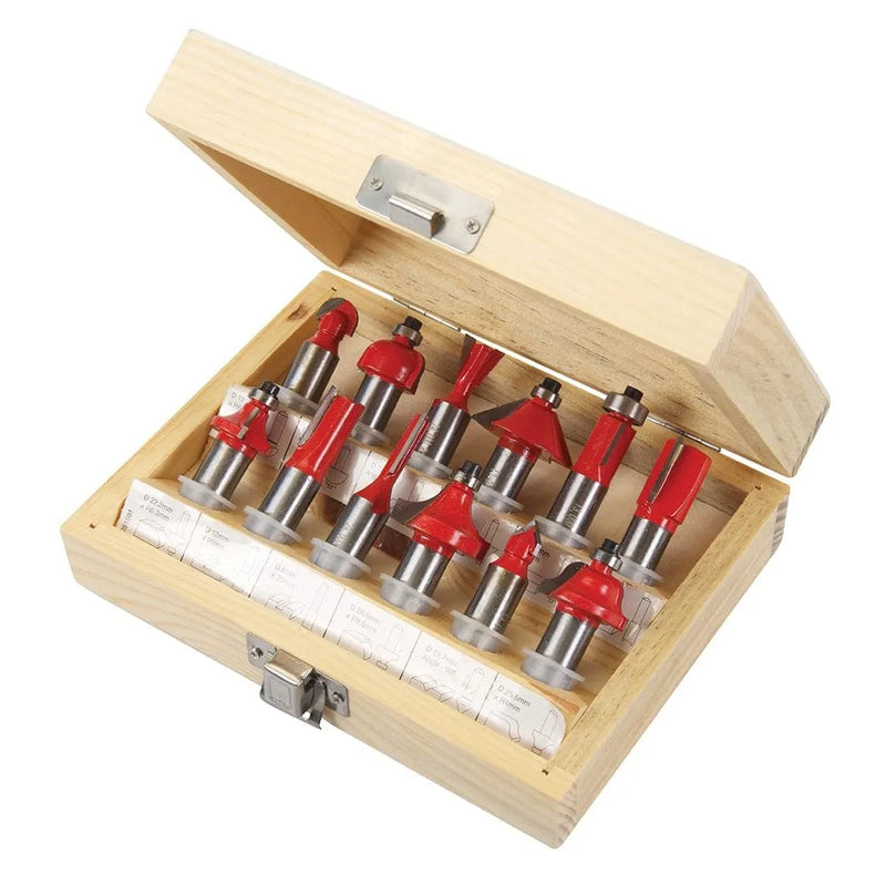 Silverline 12mm 12mm Tct Router Bit Set 12pce 251591 Silverline