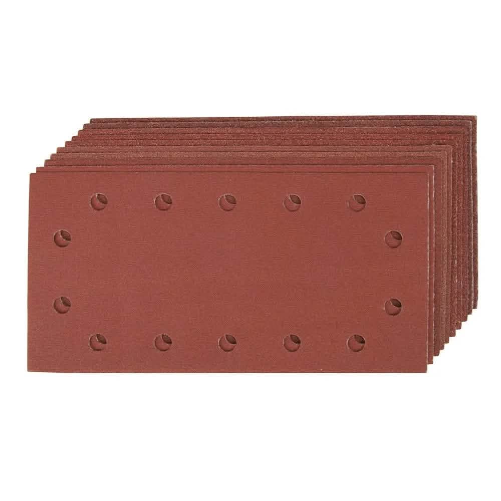 Silverline 2 X 60, 3 X 80, 120, 2 X 240G HOOK & LOOP 1/2 SHEETS PUNCHED 10PCE 538991