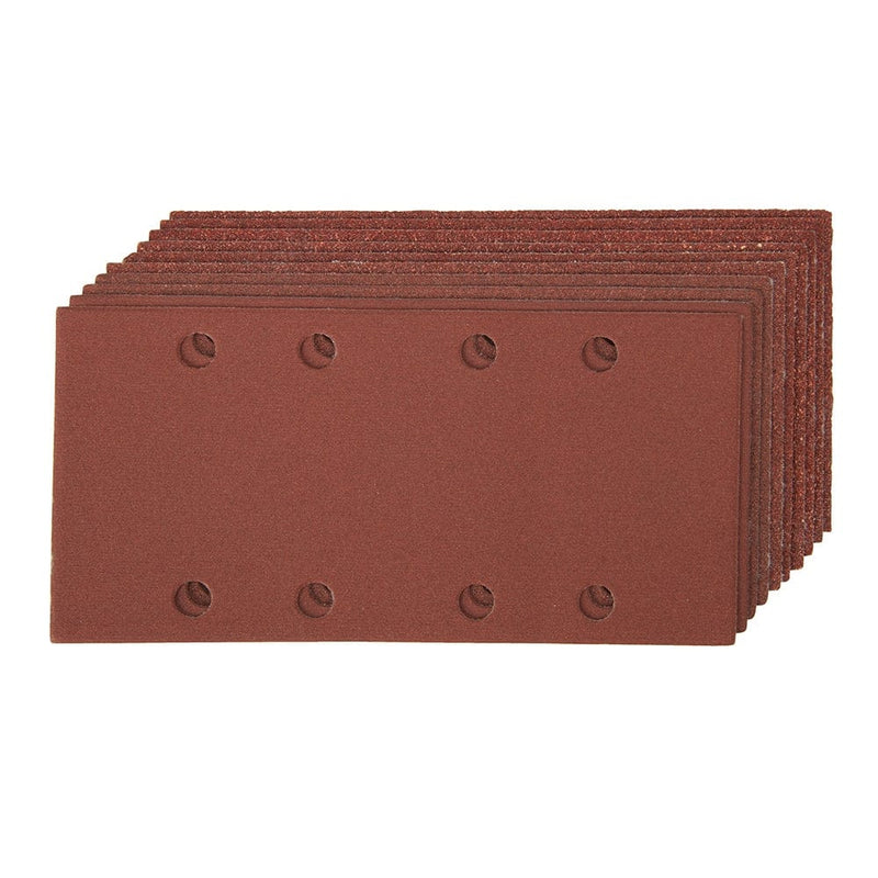 Silverline 2 X 60, 3 X 80, 120, 2 X 240G HOOK & LOOP 1/3 SHEETS PUNCHED 10PCE 892499