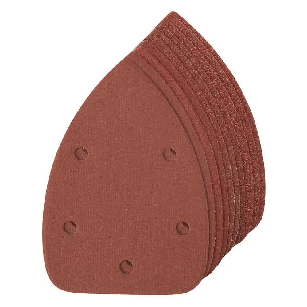 Silverline 4 X 60, 2 X 80, 120, 240G HOOK & LOOP DETAIL SANDER SHEETS 140MM 10PCE 336046