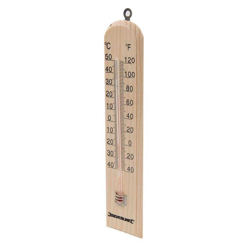 Silverline -40° TO +50°C WOODEN THERMOMETER 490745