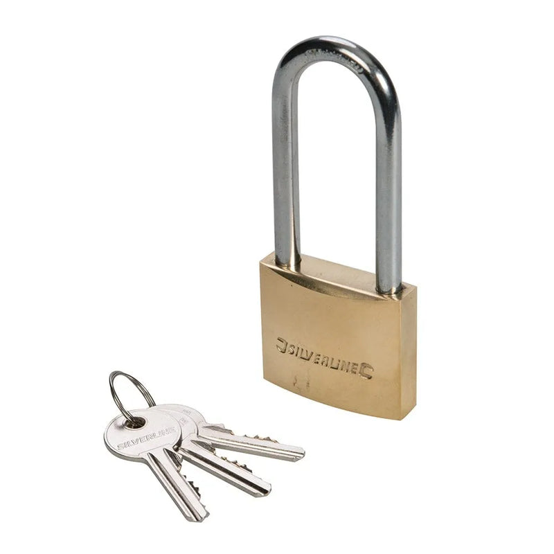 Silverline 40MM BRASS PADLOCK LONG SHACKLE MSS03L