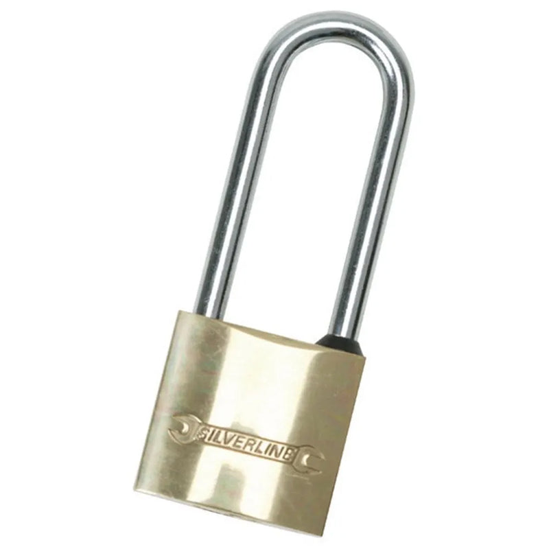 Silverline 40MM BRASS PADLOCK LONG SHACKLE MSS03L