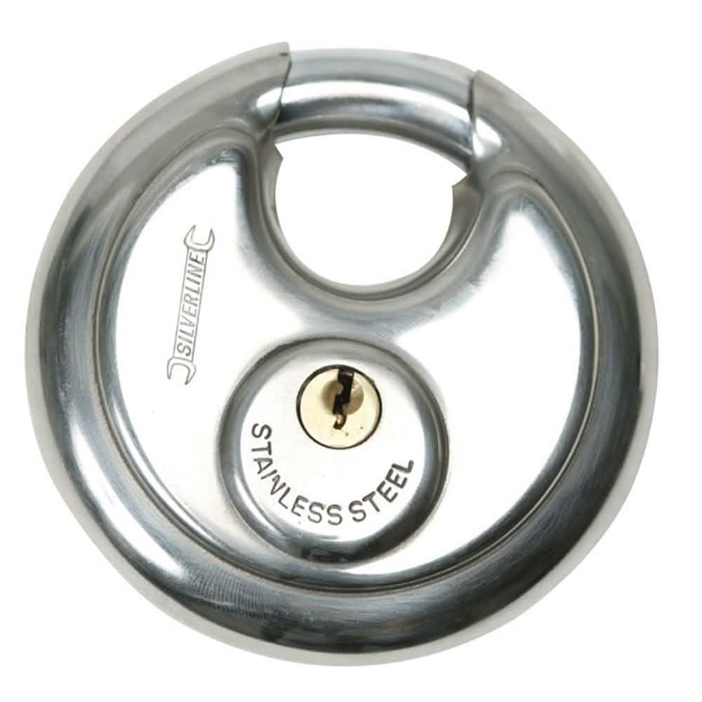 Silverline 70MM STAINLESS STEEL DISC PADLOCK 292707