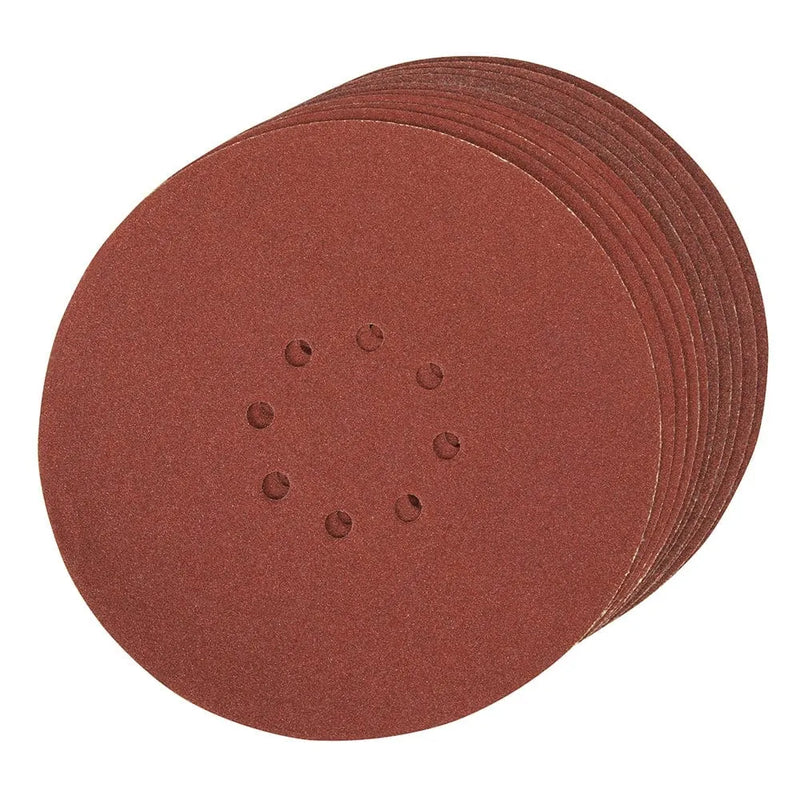 Silverline 80 GRIT HOOK & LOOP DISCS PUNCHED 225MM 10PK 272756