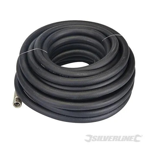 Silverline Air Hose Air Line Rubber Hose 10 Metre Silverline 633578 1/4 BSP Fittings 20BAR