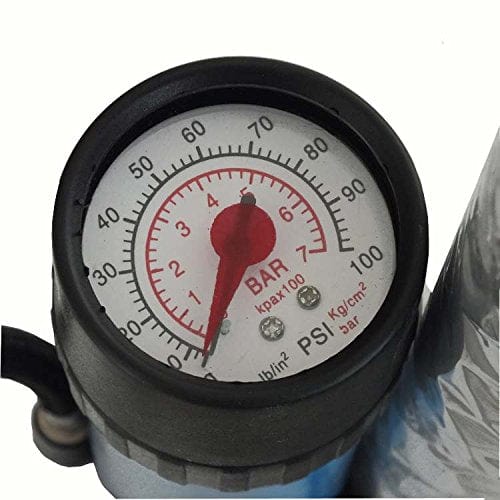 Silverline BICYCLE TRACK TYRE PUMP PRESTA SCHRADER WITH PRESSURE GAUGE - LIFETIME GUARANTEE