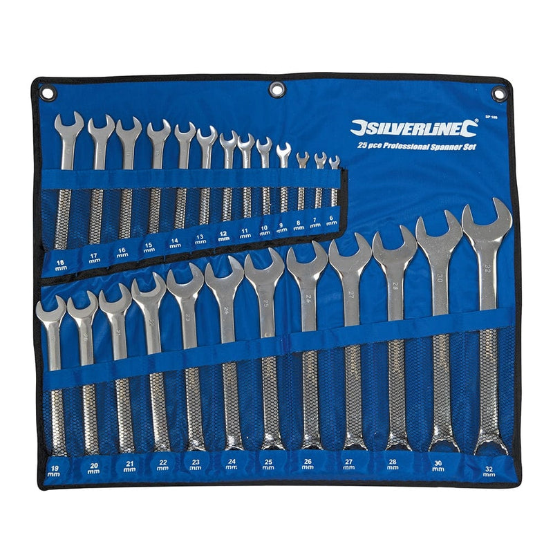 Silverline Combination Spanner Set Combination Metric Spanner Set 6 - 32mm 25pce Silverline Sp100