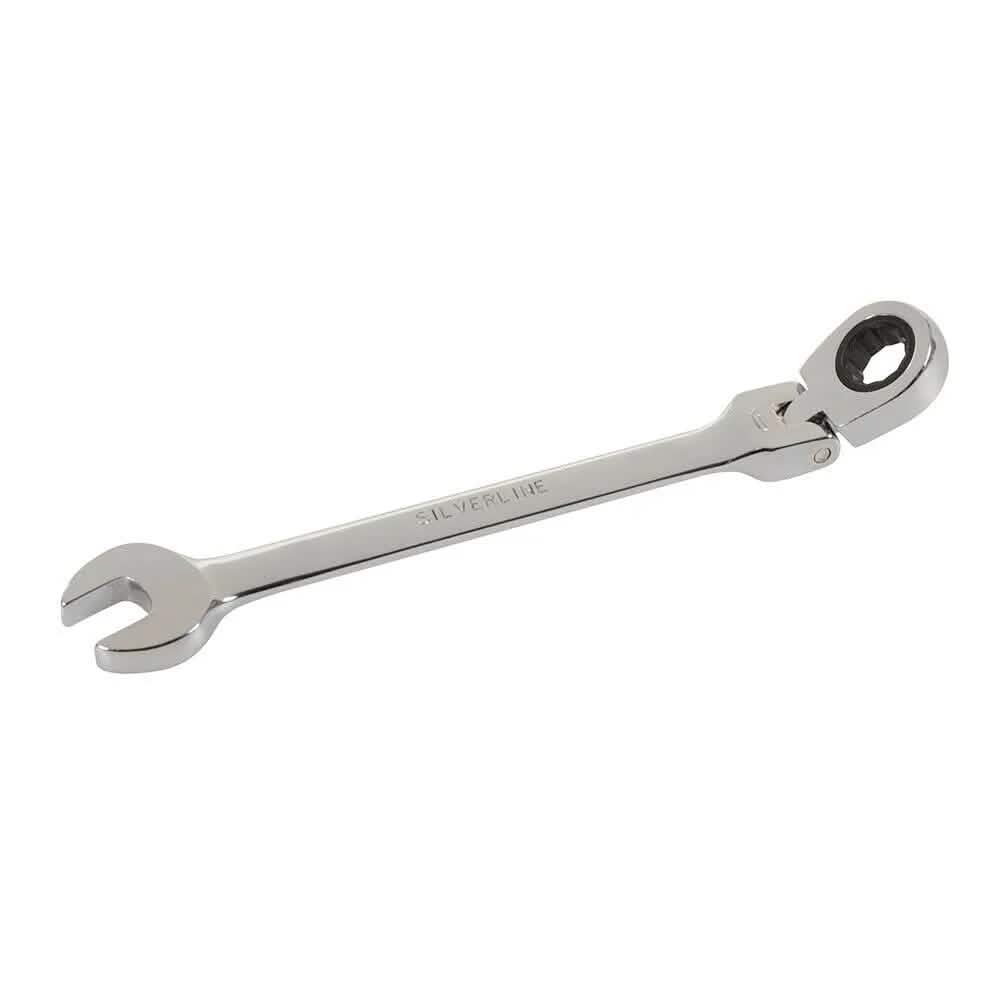 Silverline chrome ratcheting combination spanners with open end and 12 point ratchet box end