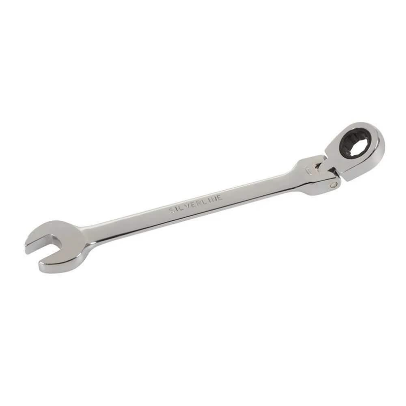 Silverline chrome ratcheting combination spanners with open end and 12 point ratchet box end