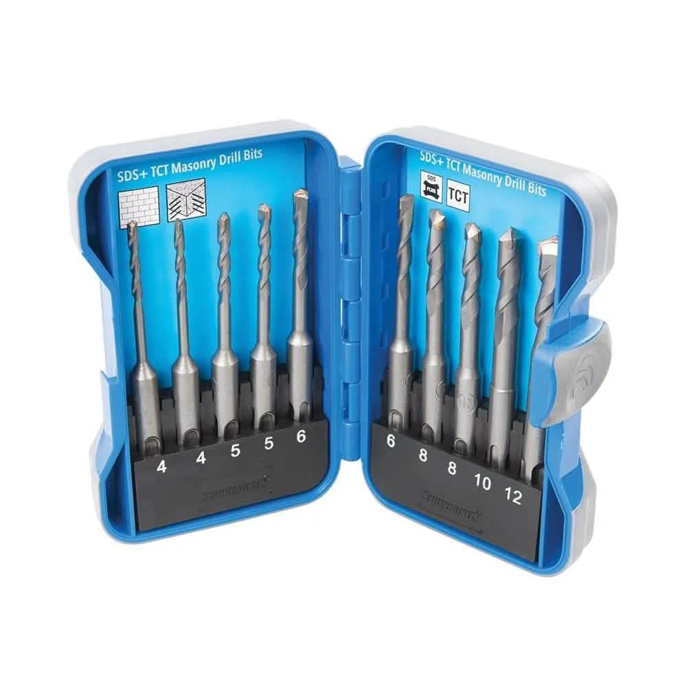 Silverline Drill Bits TCT Masonry Drill Bit Set SDS Plus Silverline 628645 10pce