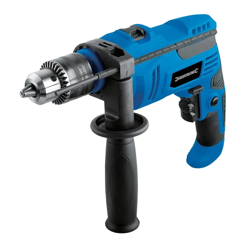 Silverline Drills Electric Power Drill - 500W - Variable Speed - Hammer Action - Steel Concrete & Wood - Silverline 265897