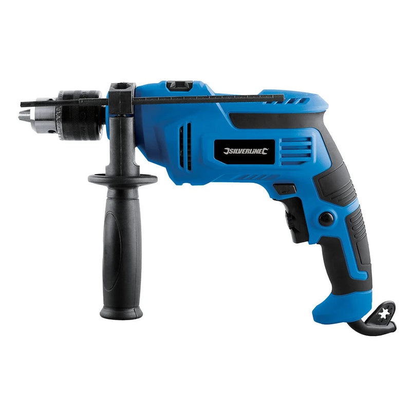 Silverline Drills Electric Power Drill - 500W - Variable Speed - Hammer Action - Steel Concrete & Wood - Silverline 265897