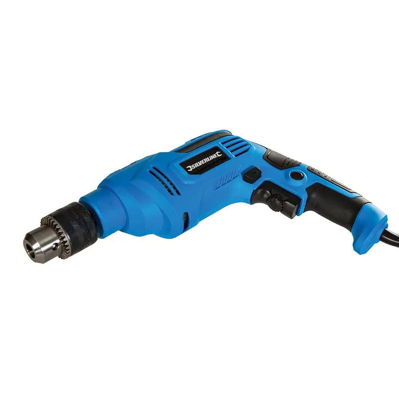 Silverline Drills Electric Power Drill - 500W - Variable Speed - Hammer Action - Steel Concrete & Wood - Silverline 265897