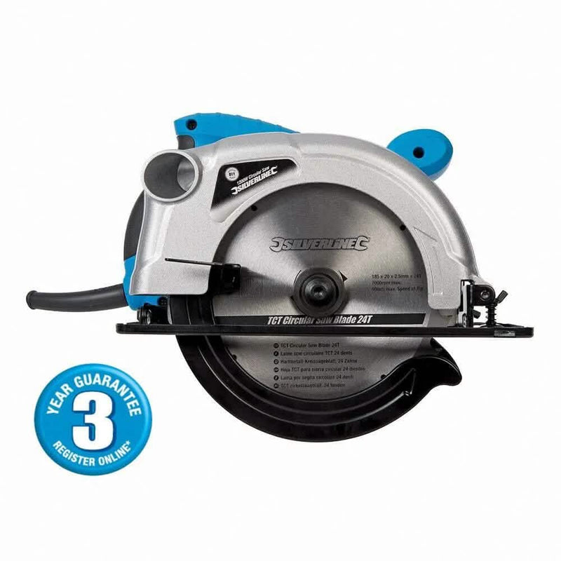 Silverline Handheld Circular Saws CIRCULAR SAW HEAVY DUTY 1200W 230V TCT 185MM 3 YEAR WARRANTY SILVERLINE 845135