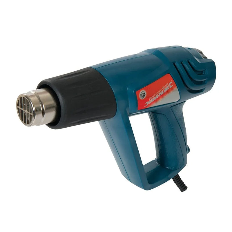 Silverline Heat Gun Hot Air Heat Gun 2000W 3 Speed Adjustable Temp 600°C Silverline 125963