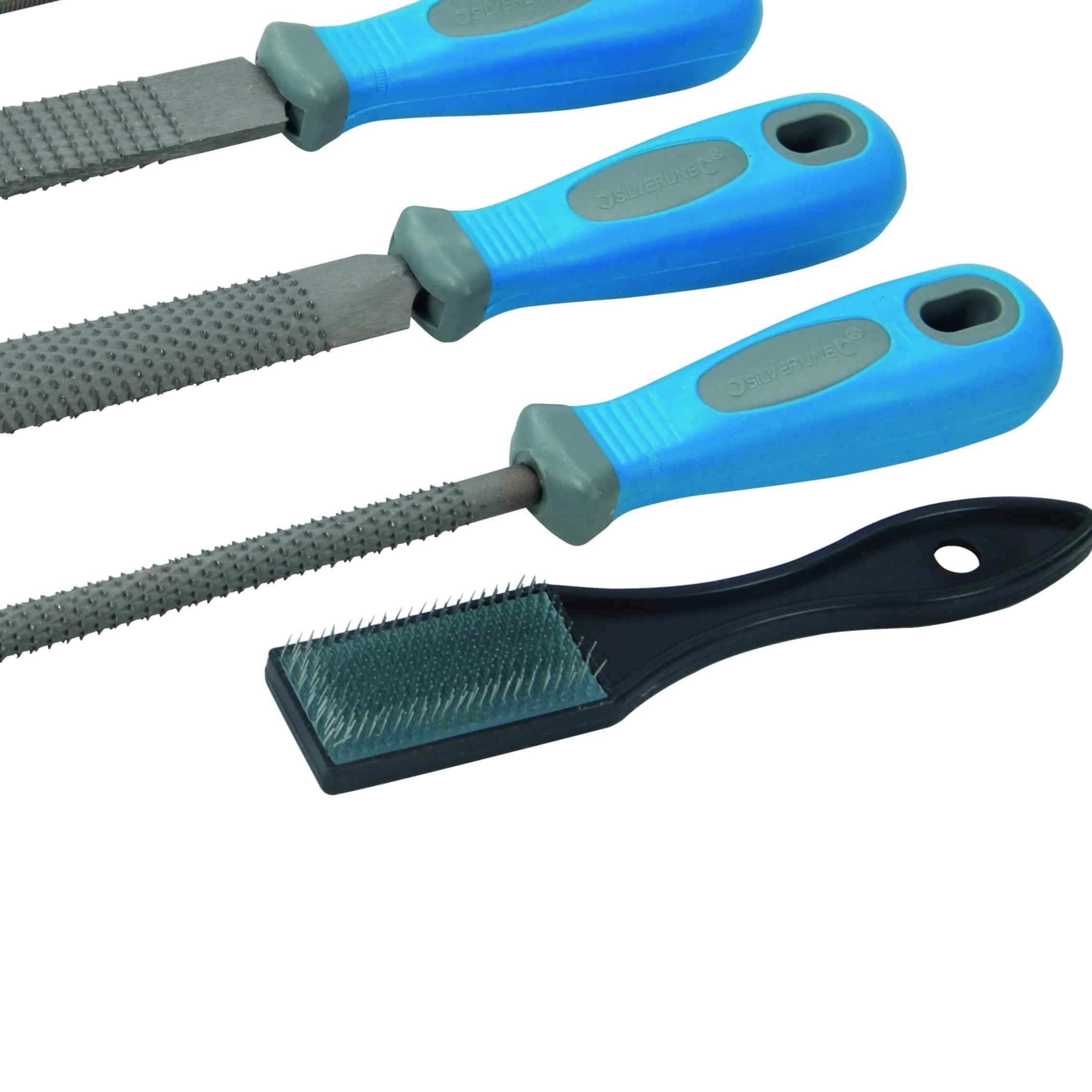 Silverline Metal File Wood Rasp Set - Flat Square Triangle Half Round 9PC Silverline 208312