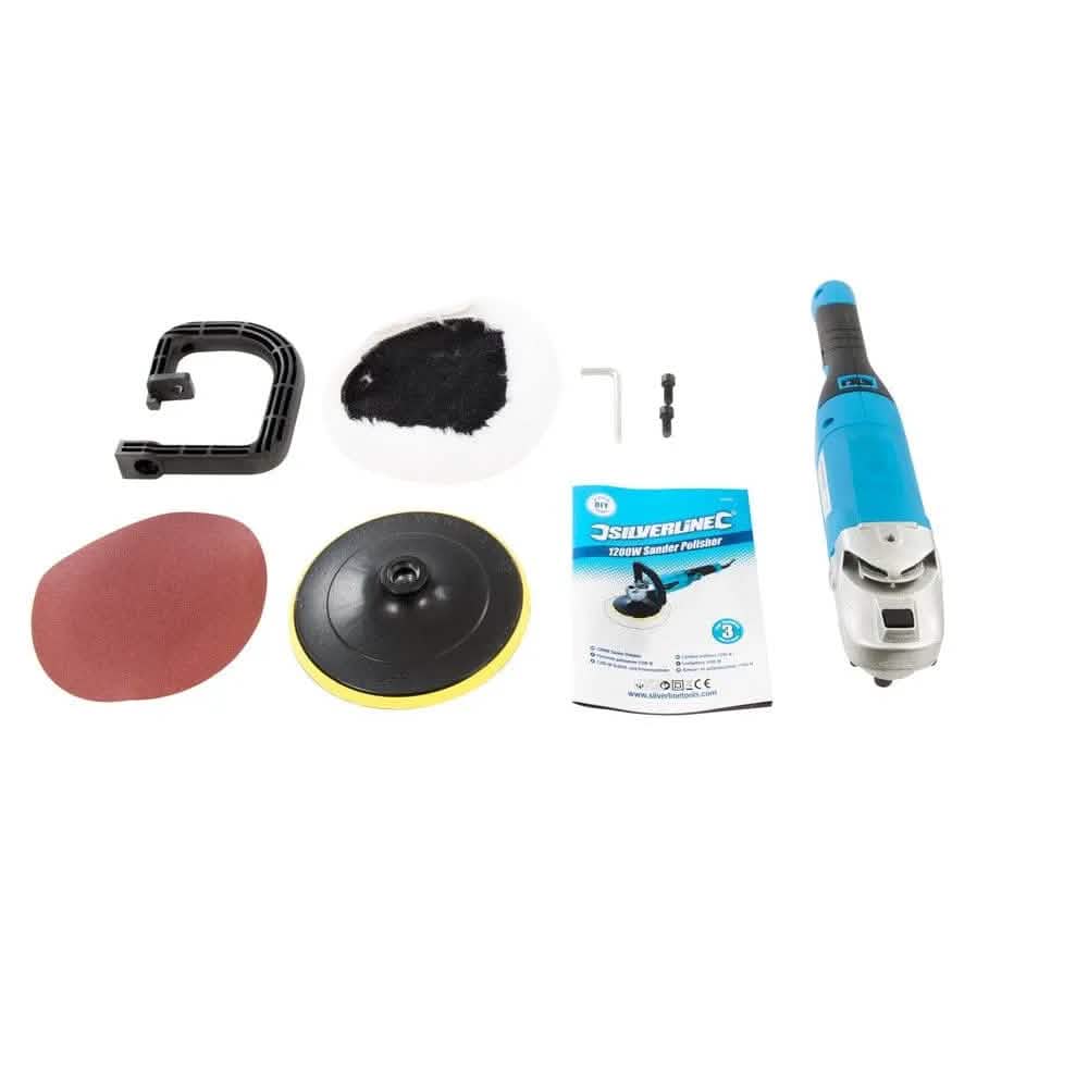 Silverline Polisher Silverline 1200w 180mm (7") Sander Buffer & Polisher 264569 - 3 Year Warranty