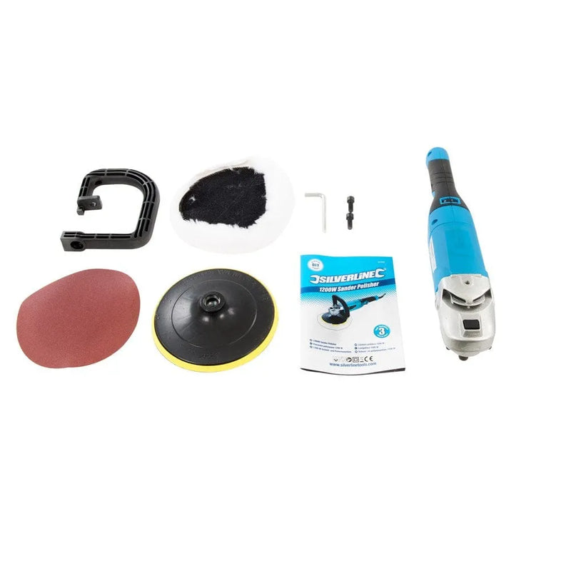 Silverline Polisher Silverline 1200w 180mm (7") Sander Buffer & Polisher 264569 - 3 Year Warranty