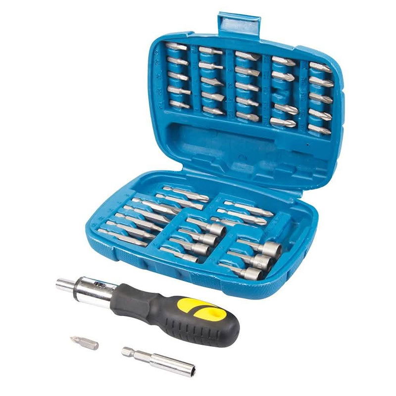 Silverline Ratchet Screwdriver Bit Socket Set 45pce Silverline 427611