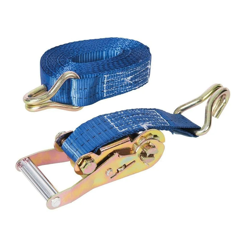 Silverline Rated 750kg Capacity 1950kg Ratchet Tie Down Strap J-Hook 6m X 38mm 785253