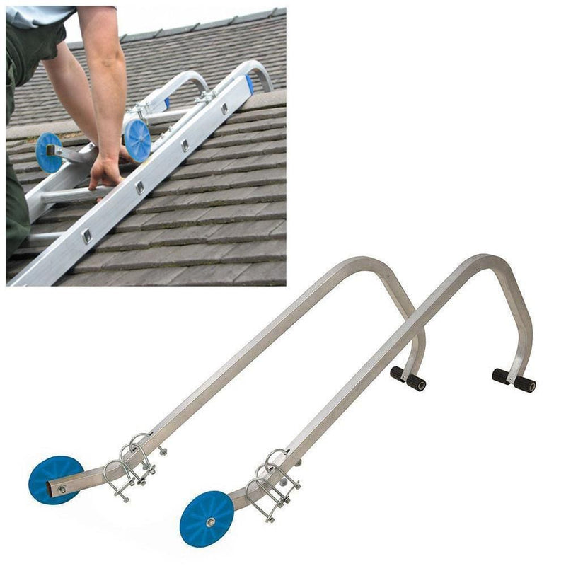 Silverline Roof Ladder Hook Kit Universal Roof Extension Ladder Hooks Kit C/w Wheels & Fixings Lifetime Warranty