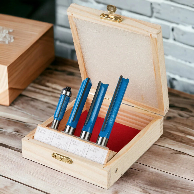 Silverline Router Bit Set 12 & 8mm Kitchen 4pce Silverline 250589