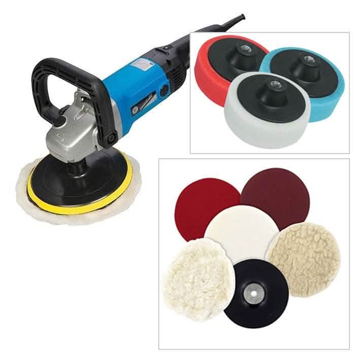 Silverline SILVERLINE 1200W 180mm SANDER BUFFER & POLISHER + 11PC SANDING AND POLISHING KIT